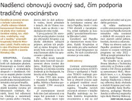Článok z Roľníckych novín